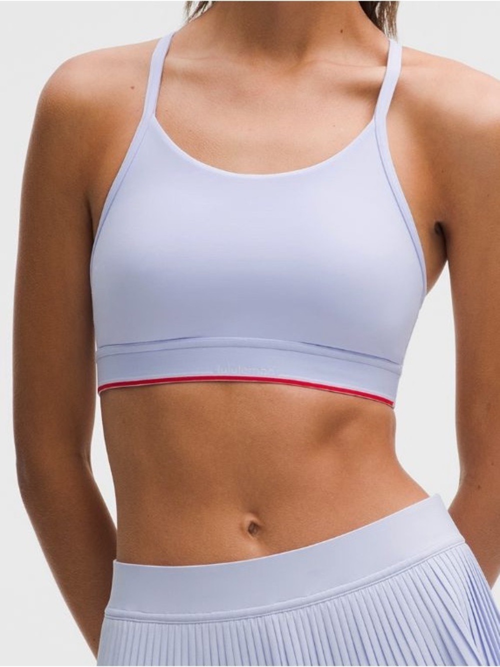 Lululemon Flow Y Mid-Support Bra Logo B/ C Cup size 6 serene blue NWT